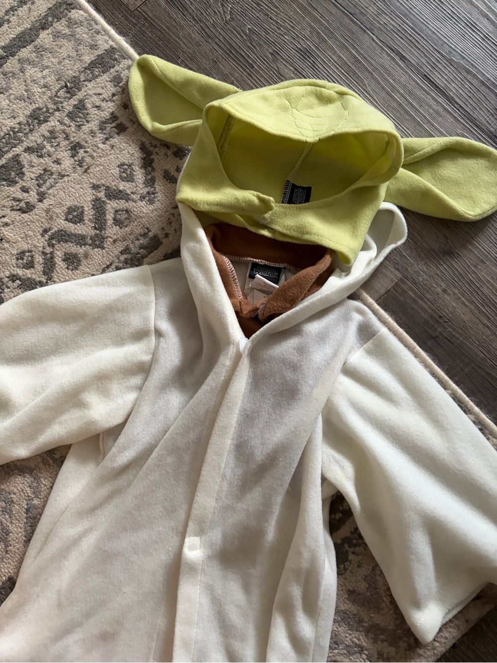 Star Wars White and Green Yoda Hooded Kids Costume - TODDLER